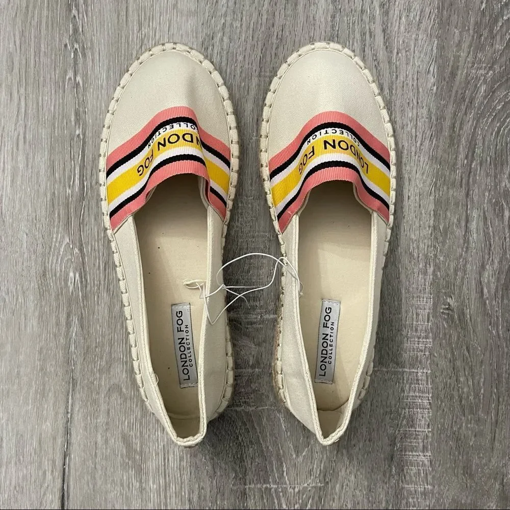London Fog Collection Kariah Women’s Slip On Closed Toe Flat Espadrille 9W